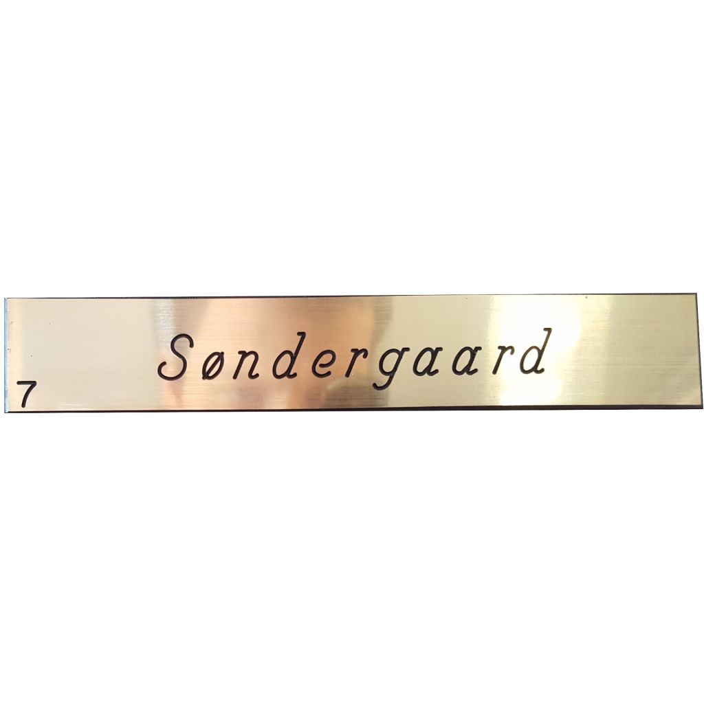 Guld/Sort Plastskilt