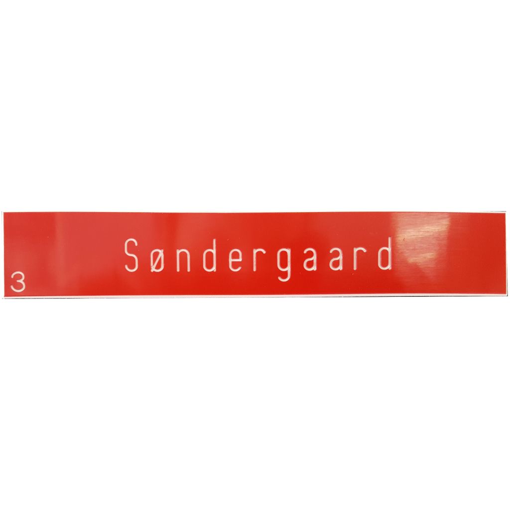 Rød/Hvid Plastskilt