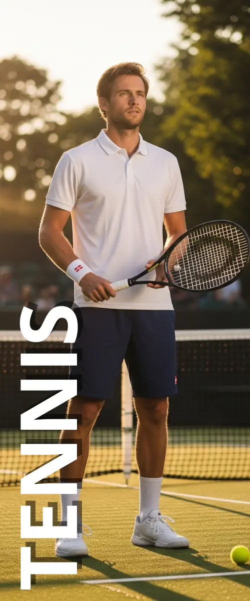 Tennisspiller med ketsjer på banen – Tennispokaler og statuetter med gravering